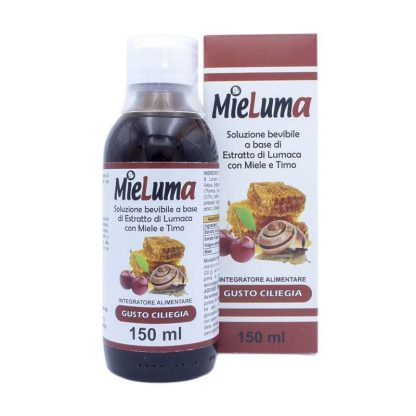 Sciroppo Mieluma con bava di lumaca miele e timo, gusto ciliega 150ml