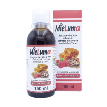 Sciroppo Mieluma con bava di lumaca miele e timo, gusto lampone 150ml