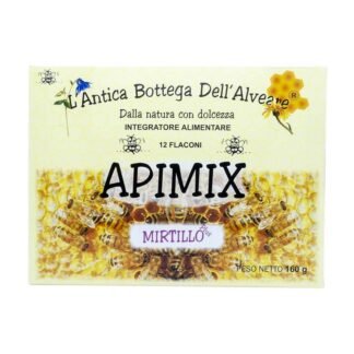 Integratore Apimix Mirtillo Plus a base di pappa reale, polline, propoli e ginseng - 12 flaconi